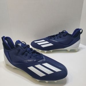 New Adidas Men’s 12.5 Adizero Scorch 2 Navy Blue White Football Cleats